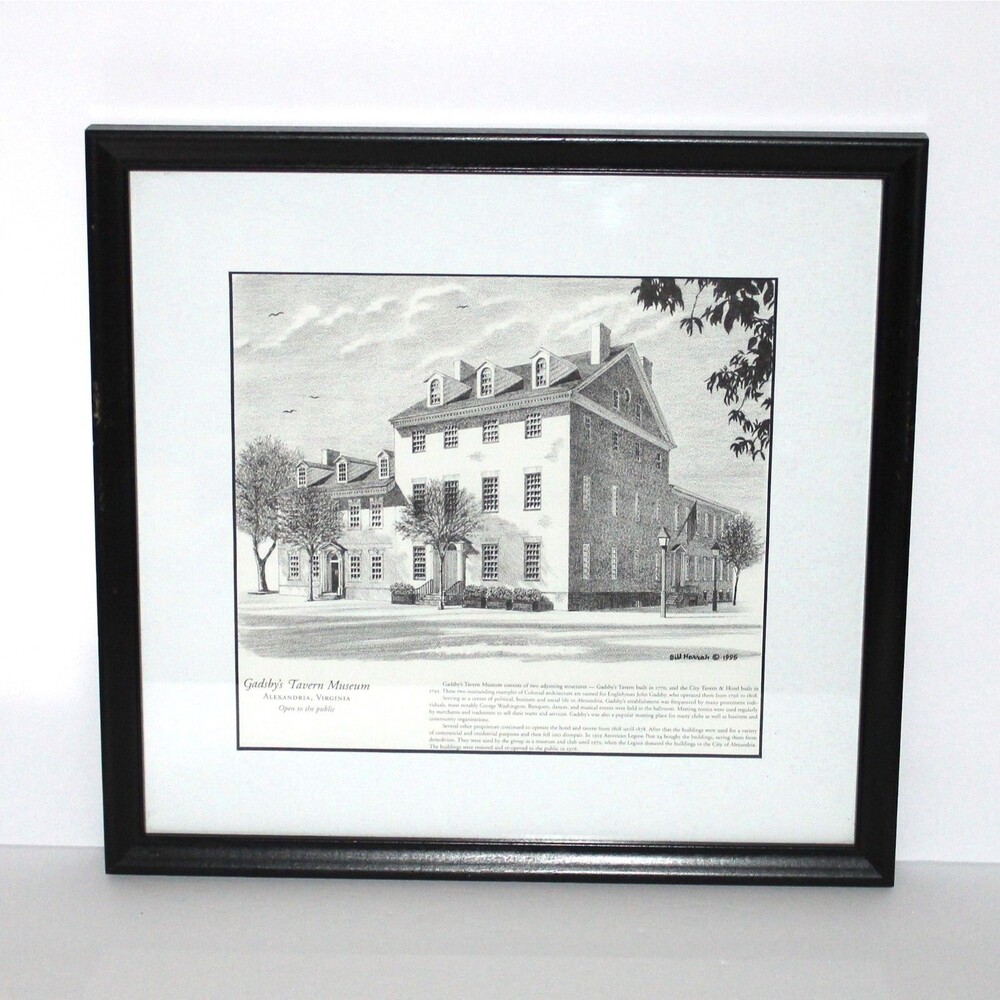 Gadsby’s Tavern Museum Alexandria Virginia Bill Harrah art print framed colonial